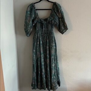 FP Movement by Free People Floral Teal Maxi Dress
